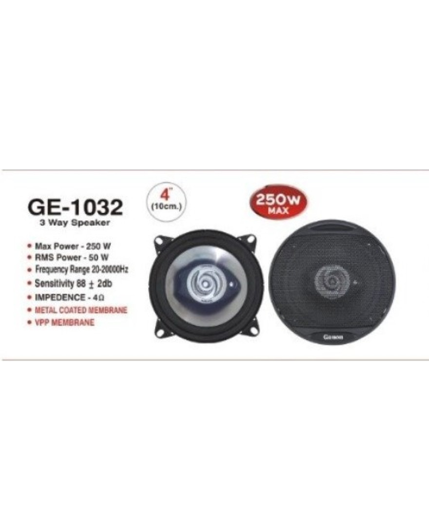 GENON 4 Inch 250 Watt Speakers IMPP Matel Coted ConeRubber Edge | GE 1032